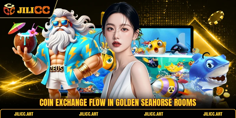 Coin exchange flow in Golden Seahorse rooms