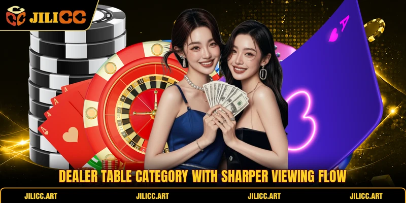 Dealer table category with sharper viewing flow