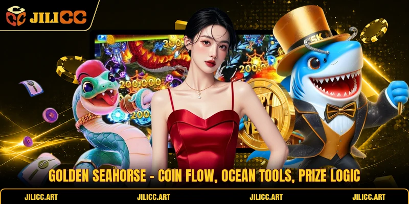 Golden Seahorse - Coin Flow, Ocean Tools, Prize Logic