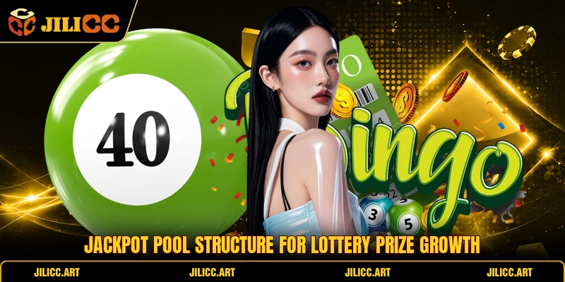 Jackpot pool structure for lottery prize growth