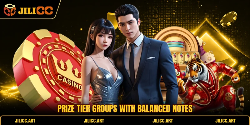 Prize tier groups with balanced notes